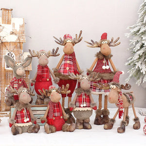 Christmas Decoration For Tree New Year Gift Reindeer Dolls Xmas Home Decoration Christmas Good Retractable Xmas Figurines