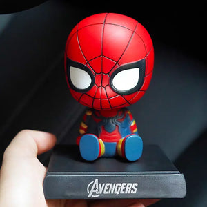 12cm Shake Head Doll Avengers League Deadpool Hero Car Decoration Spring Cartoon Creative Car Decoration Center Console