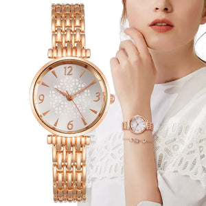 Fashion Women Brand Watches Luxury Rose Gold Simplicity Digital Design Ladies Quartz Watch Stainless Steel Strap Female Clock