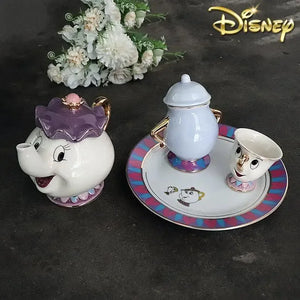 Disney Teapot Cartoon Beauty And The Beast Coffee Pots Mug Mrs Potts Chip Cup Tea Cup Pots One Tea Sets Droshipping Cute Gifts