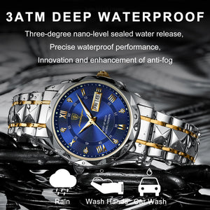 POEDAGAR Top Luxury Men Quartz Watch For Men Sports Waterproof Luminous Stainless Steel Date Week Men's Watches Male Clock reloj