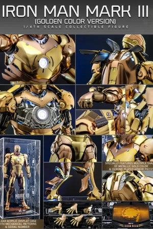 Hot Toys Ht 1/4 48.5cm Iron Man Mk3 Qs024 Mark3 Marvel Comics Marvel Anime Peripheral Action Figures Collection Model Toys Gift