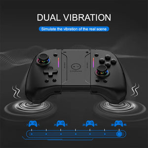 LinYuvo Wireless Controller With Dual Vibration 6axis Wake For NS Switch Joypad Game Handle Grip L/R Joystick Bluetooth Gamepad