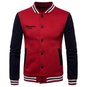 European code 2021 new Fashion couple caught fleece stand collar sweatshirts contrast color baseball uniform embroidery coat men