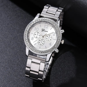 2023 New Fashion Women Diamond Watch Luxury Brand Reloj Mujer Wristwatch Female Casual Stainless Steel Quartz Watches Clock