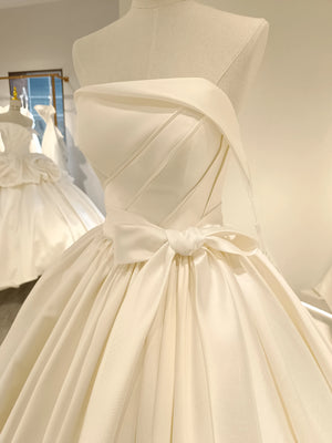 Ball Gown Custom Made Mikado Elegant Strapless Wedding Dress