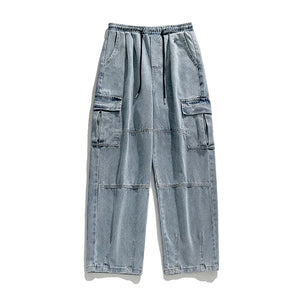 Trendy Denim Jeans Men Casual Loose Baggy Trousers Streetwear Hiphop Retro Harem Pants Clothing