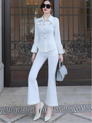 new spring autumn office lady Fashion casual brand female women girls stretch coat pants sets suits clothing