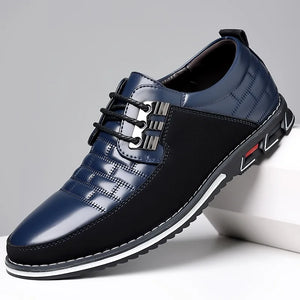 2023 Men Sneakers Shoes Fashion Brand Classic Lace-Up Casual Loafers Pu Leather Shoes Black Breathable Business Men Shoes