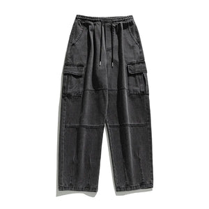 Trendy Denim Jeans Men Casual Loose Baggy Trousers Streetwear Hiphop Retro Harem Pants Clothing