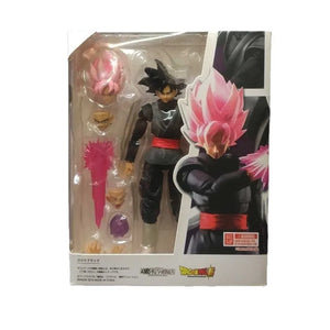 14cm Anime Dragon Ball Black Goku Zamasu Action Figure Super Saiyan Movie Version Dbz Model With Multiple Accessories Toys