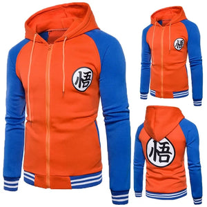 Hot Anime D-Dragons Cosplay Costume Hoodie Ball Z Sweatshirts Zipper Coats Cardigan Goku Kame Symbol Casual Baseball Jacket Tops