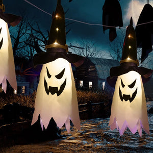 New Halloween Horror Atmosphere Creative Hanging Decorations Haunted House Scene Decoration LED Lights Ghost