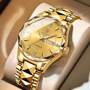 Top Luxury Couple Watch Stainless Steel 30m Waterproof Clock Male Lady Sports Mens Watches Women Quartz Casual Wrist Watch