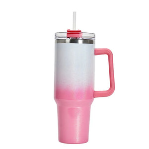 40oz Insulated Tumbler With Lid and Straws Stainless Steel Coffee Tumbler with Handle Vacuum Leak Proof Coffee Cup