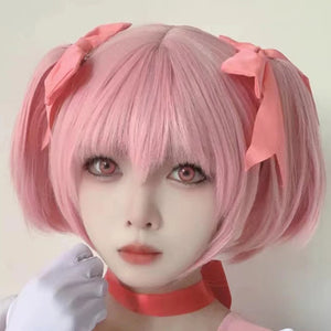 Hot Anime Character Magica Kaname Madoka Cosplay Hairpin Cute Pink Headdress Student Hair Accessories Jewelry Gift