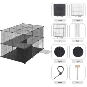 DIY Pet Playpen Dog Cage Cat Fences Puppy Kennel House Animal Rabbit Guinea Pig Playing Sleeping Room Exercise Training